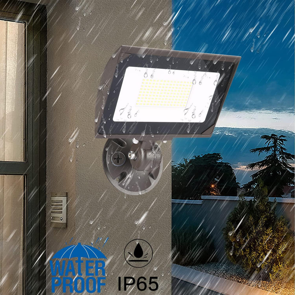 150W Outdoor LED Flood Light with Plate, 5000K Daylight 21000LM 100-277V, UL/DLC Waterproof LED Security Flood