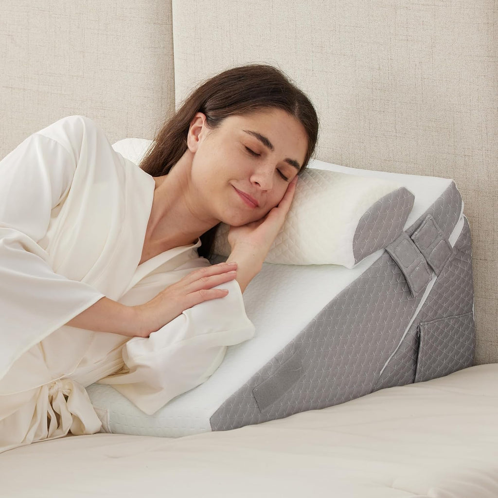 Wedge Pillow Set for After Surgery, 3PCS Adjustable 9&12 Inch Bed Wedge Pillow for Sleeping, Incline Pillow Wedge for
