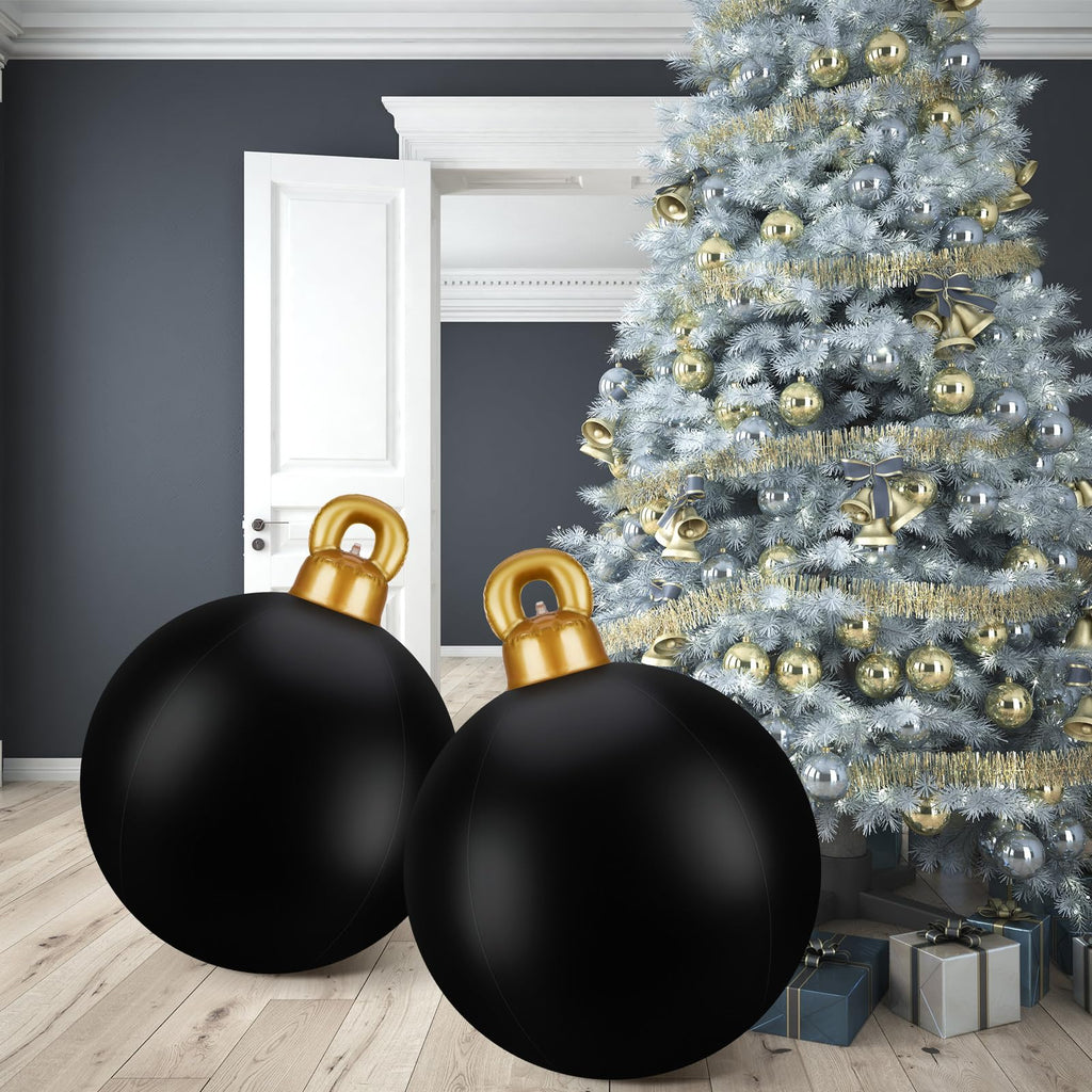4 Pcs Giant Inflatable Christmas Ball, Solid, Black