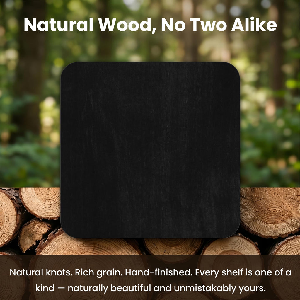 Solid Wood Floating Shelves for Wall, Set of 2 - 16 Inch Rustic Farmhouse Wall Shelf, Deep Natural Wood Storage Shelf