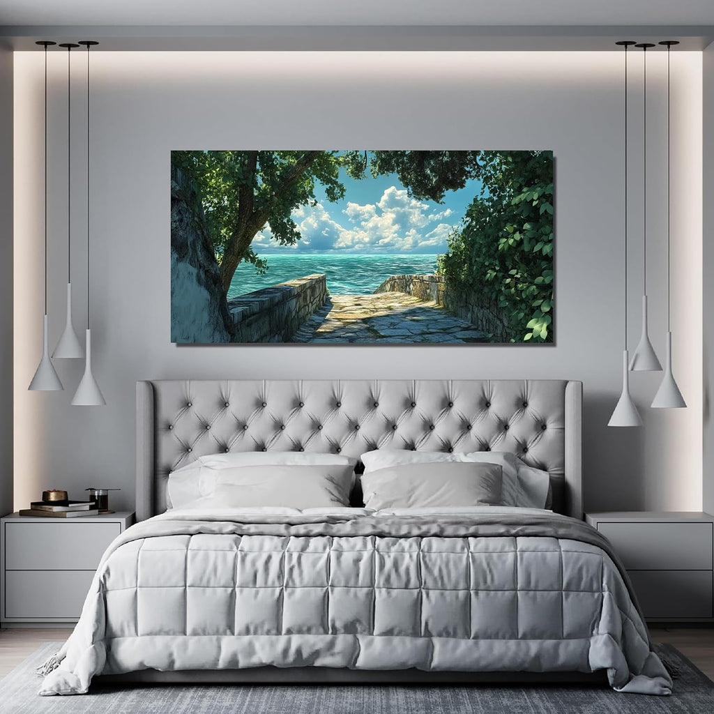 Canvas Wall Art Decor Coastal Wall Art Pictures Canvas Art Wall Decor Landscape Natural Wall Art Prints Green Blue