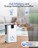 Dehumidifier, 95 OZ Water Tank Dehumidifiers for Home with Auto Shut Off