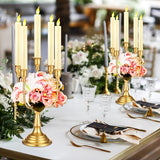 6 Pcs Gold Candelabra Candle Holders 5 Arm 12" Metal Candlestick Holder Gold Candelabra Centerpieces for Tables