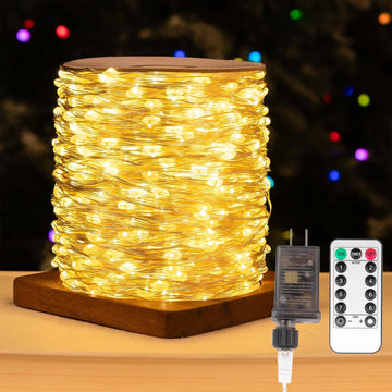 200FT 600LEDs Fairy Lights Plug ,Silver Wire,Warm White