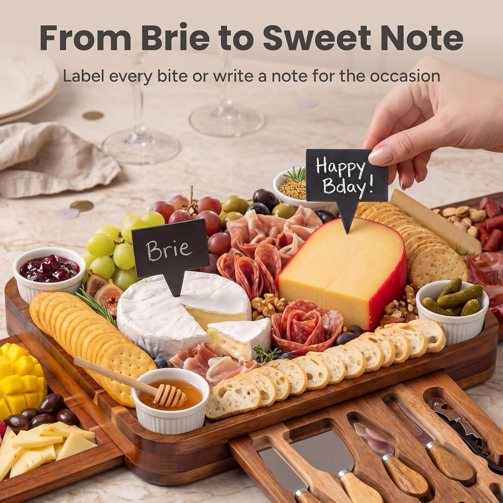 Charcuterie Boards Set, Large Cheese Board Set, Acacia | House Warming Gift, Wedding Gift for Couple, Bridal Shower