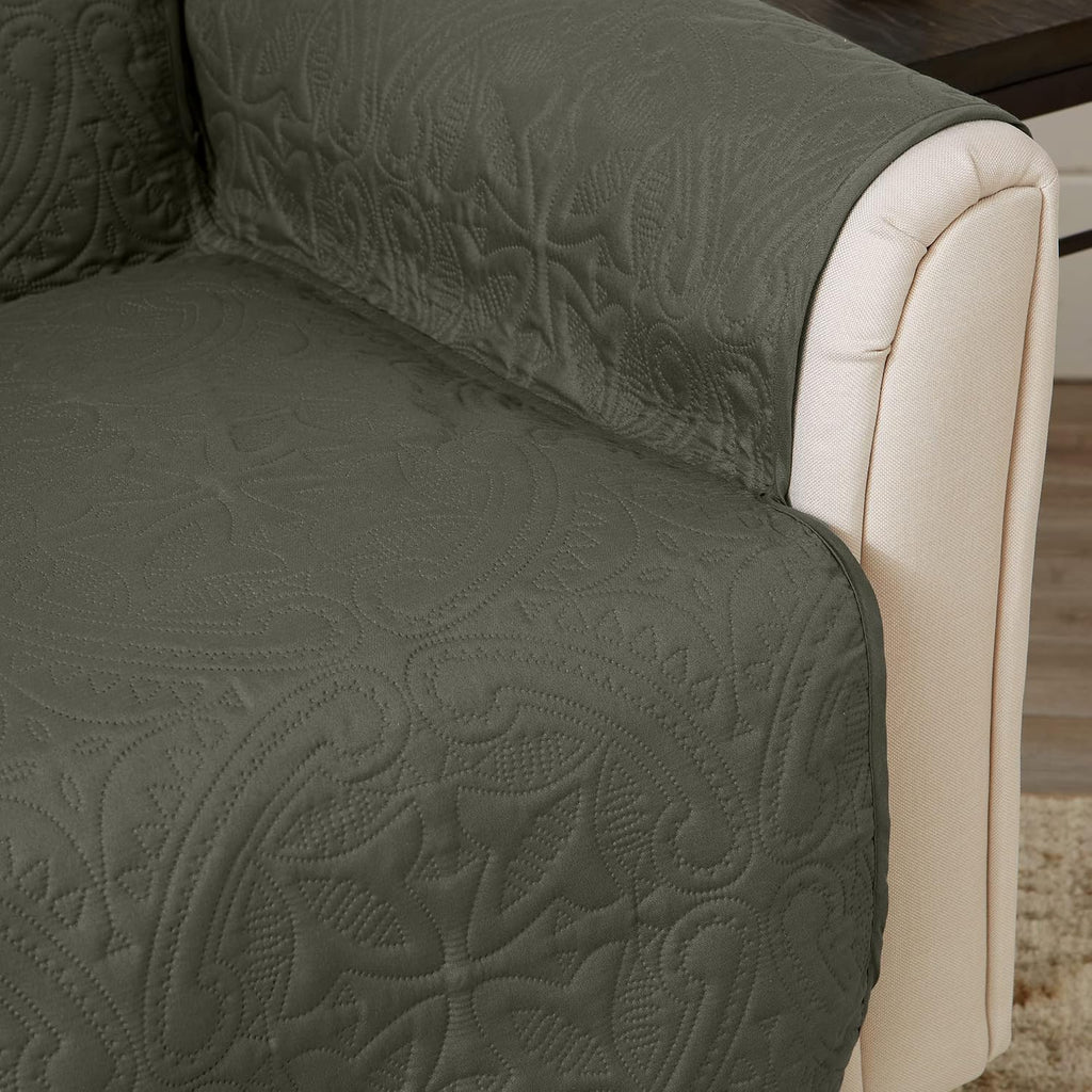 Reversible Recliner Chair Cover - Washable Slipcover Furniture Protector with Elastic Straps - Perfect for Kids &
