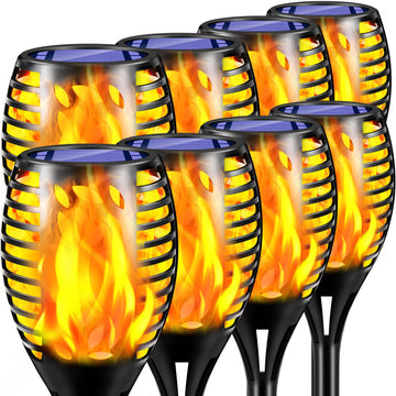 8 Pack Solar Lights Outdoor Flickering Flame Solar Torch Lights