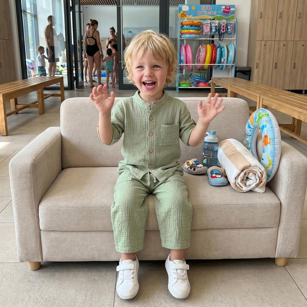 Cotton Linen Clothes for Toddler Boys Shirt Pants Outfits Set