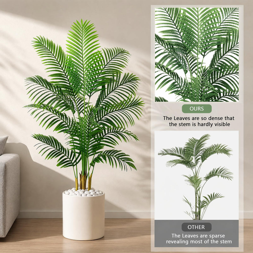 5FT Artificial Palm Tree, Realistic Tropical Fake Plants Indoor