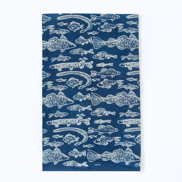 Indigo Blue Patchwork Cotton 100% Pure Cotton 44" Width Machine Washable Block Print Fabric by The Yard Boho Fabric