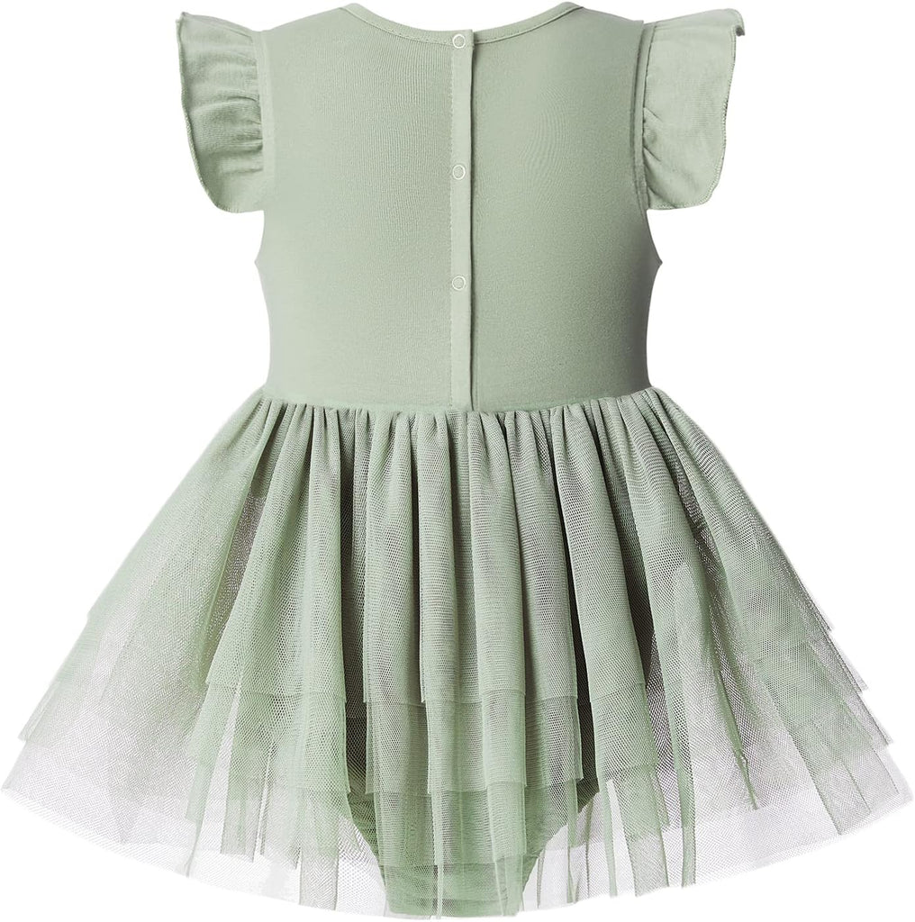 Organic Cotton Baby Girls Tutu Dress Baby's Tulle Dress with Headband Outfit Set