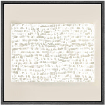 Framed Canvas Print Wall Art Tan & White Grunge Geometric Line Pattern Abstract Shapes Illustrations Modern Art