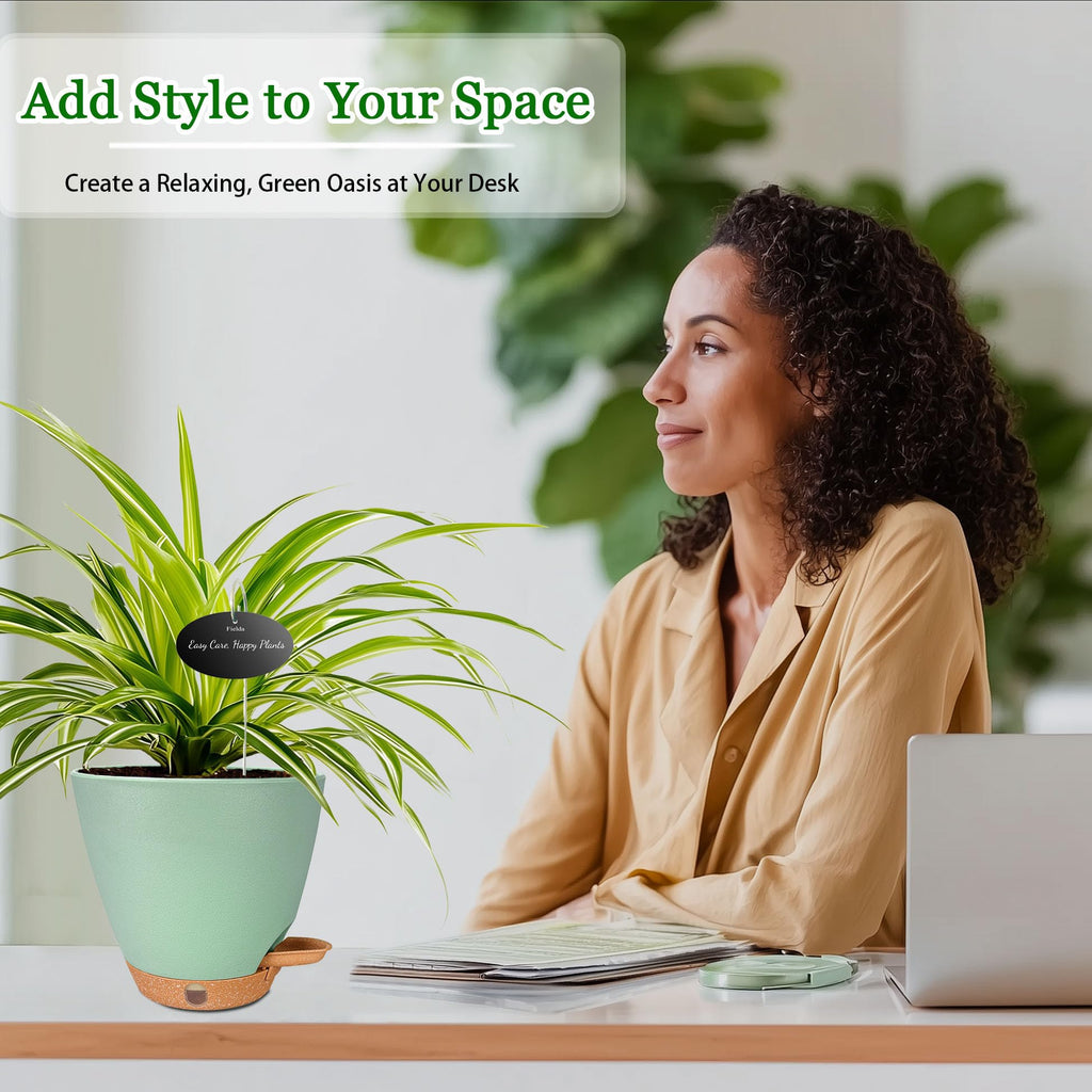 6 Inch Small Plant Pots for Indoor Outdoor Plants, 5-Pack, Self Watering