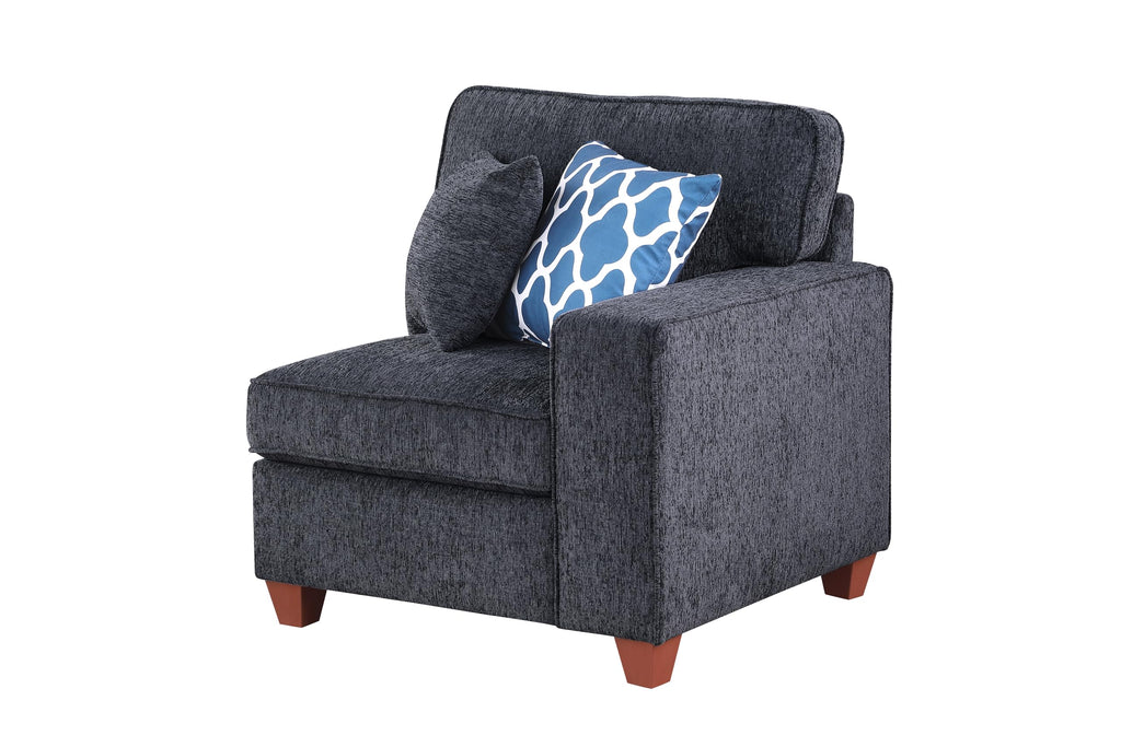116" L-Shaped Sectional Couch with Movable Ottoman & 6 Throw Pillow, 7 Seat Chenille Upholstered Sectional Sofa W/Wide