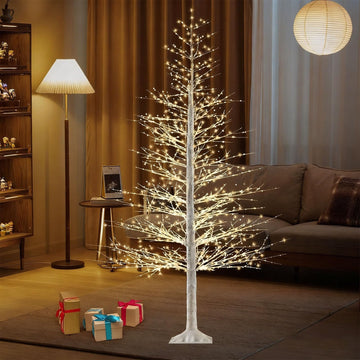7FT Lighted Birch Tree, 1500 Warm LED Lights. Indoor Outdoor Christmas Decor