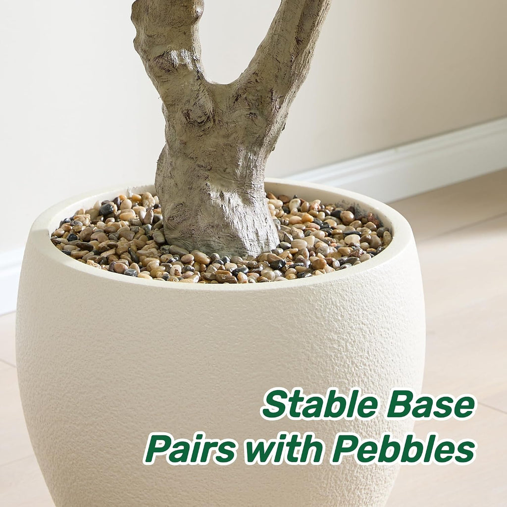 8FT Artificial Ficus Tree with White Planter, Faux Banyan Tree