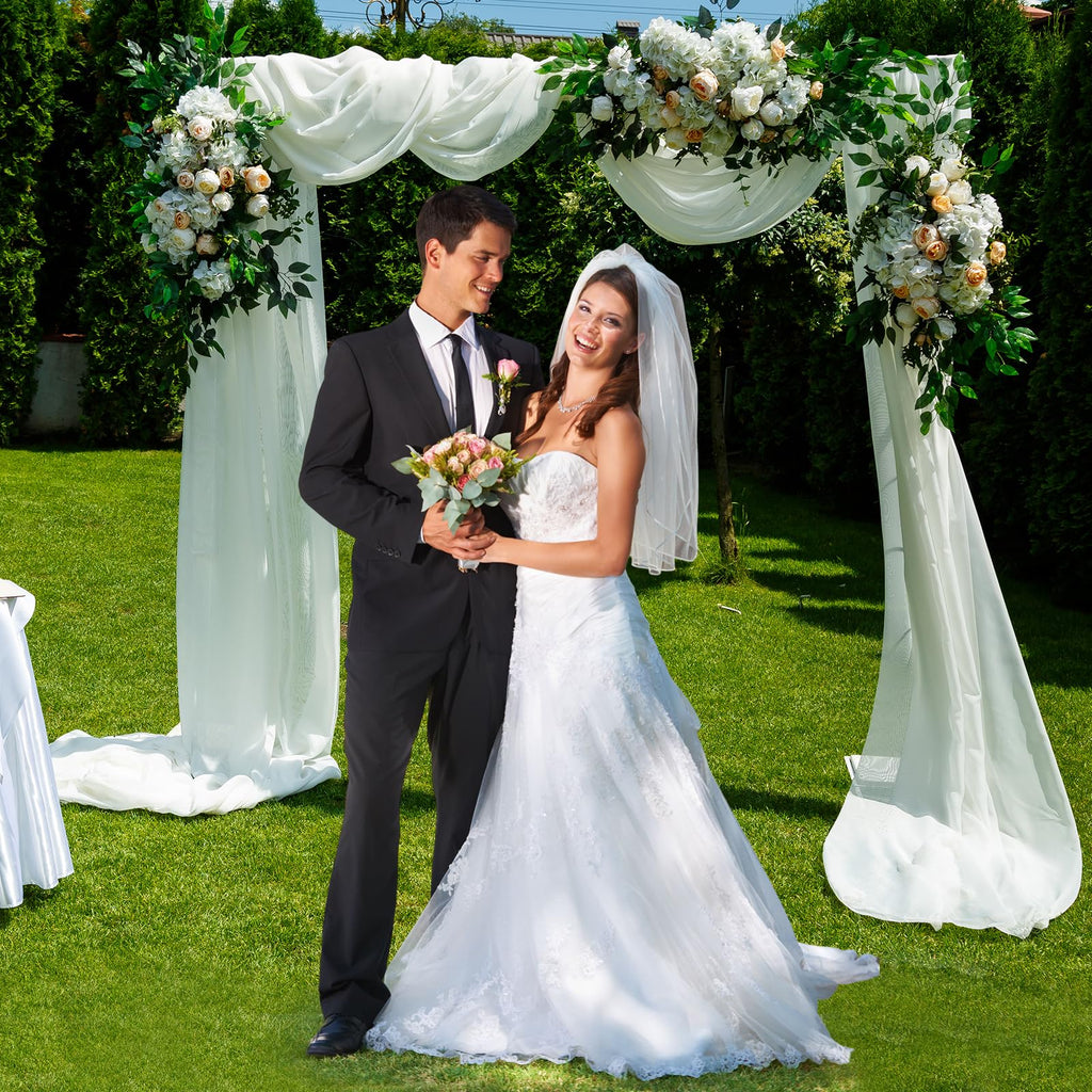 7.2FT Wooden Wedding Arch Square Wood Arches Arbor Backdrop Stand for Ceremony Indoor Outdoor Wedding Party Proposal