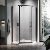 Neo-Angle Frameless Shower Door 36.5 in. W x 72 in. H, Corner Shower Enclosure with 1/4" Clear Glass