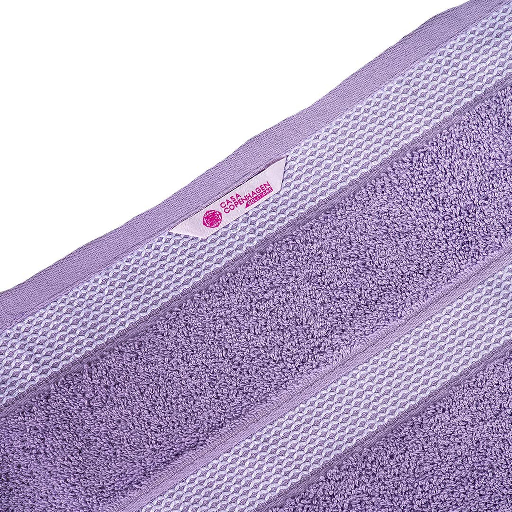 Solitaire 6Pcs 100% Egyptian Cotton Large Designer Towels Gift Set- Lavender - Pink, 2Bath 2Hand 2Washcloths, Bath