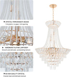 Luxury Crystal Chandelier, 24 inch Modern Gold French Empire Crystal Ceiling Chandelier Lighting Fixture Lamp High Ceiling Hanging Light Home Decor Lamp for Living Room Bedroom Foyer A108-B0D6VDCPYT
