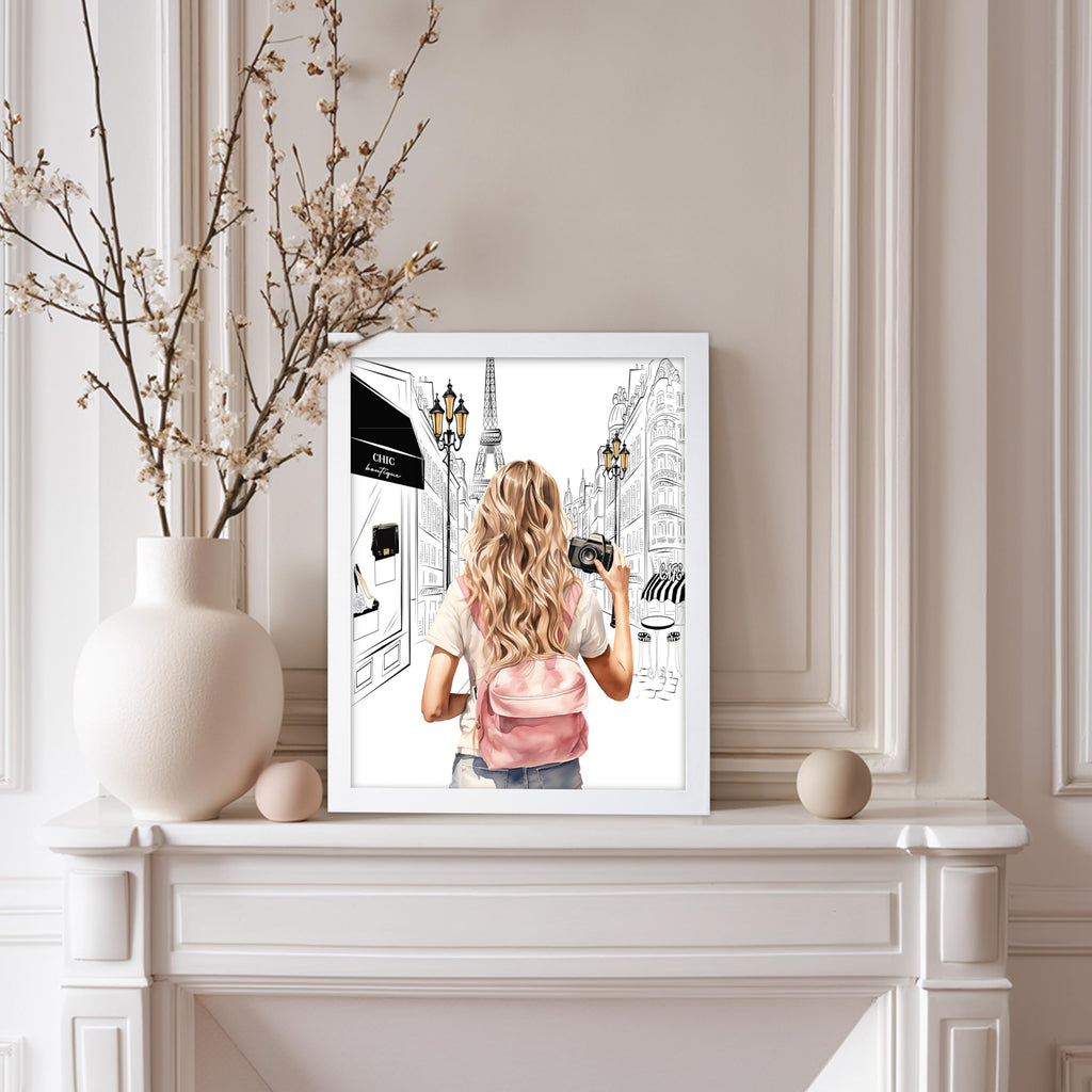Master Fashion Poster - Lady With A Camera Print - Trendy - Paris - Modern - Gift for Women & Fashionista - Glamour