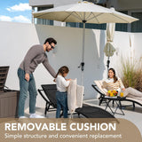 Patio Chaise Lounge Sets Outdoor Rattan Adjustable Back 3 Pieces Cushioned Patio Folding Chaise Lounge with Folding