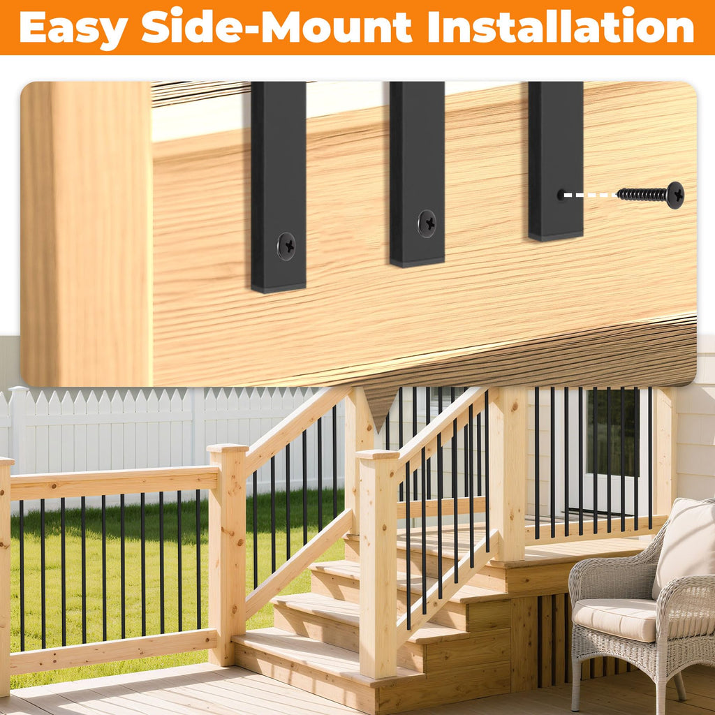 50 Pack 26" Metal Deck Balusters for Deck, Porch and Stair Railings
