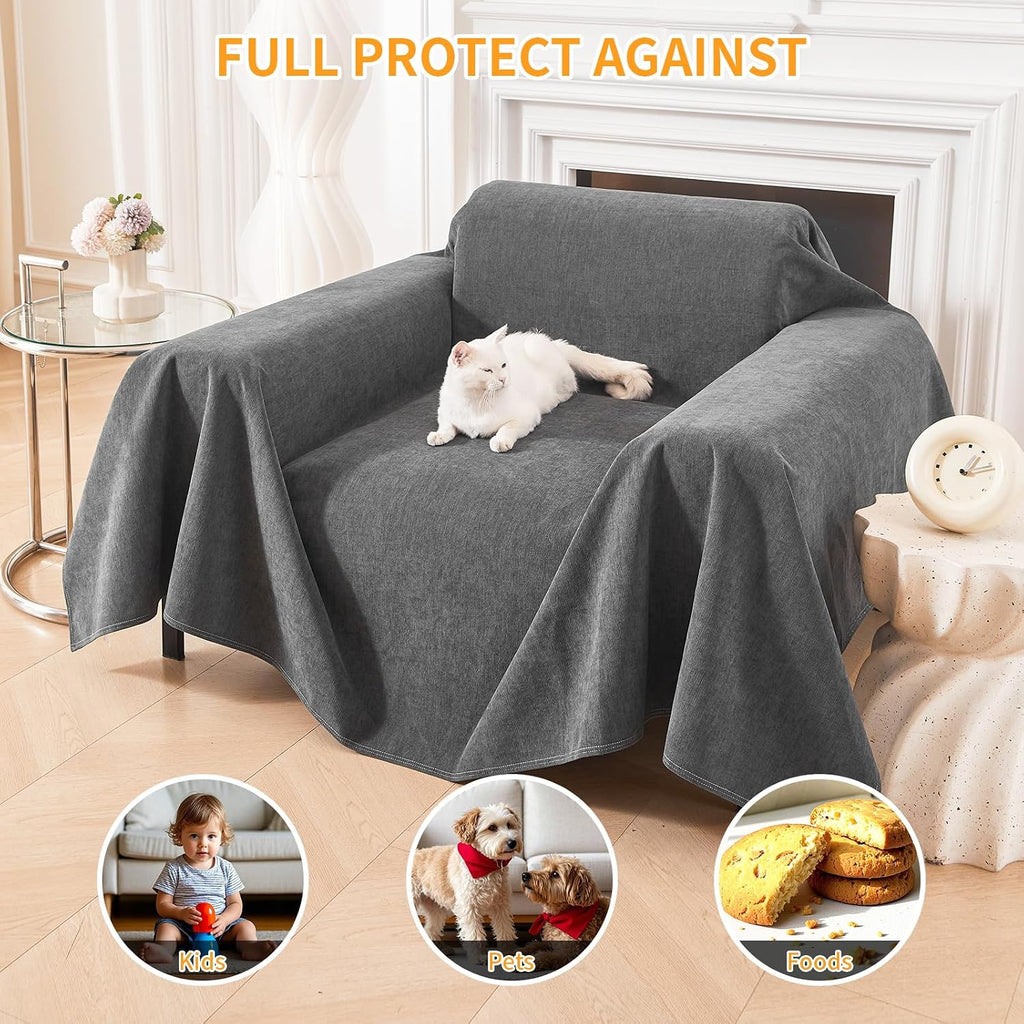 Cat-Scratch Resistant Armchair Couch Cover, Waterproof Sofa Cover for Dogs, Pet Friendly Couch Protectors Anti Slip