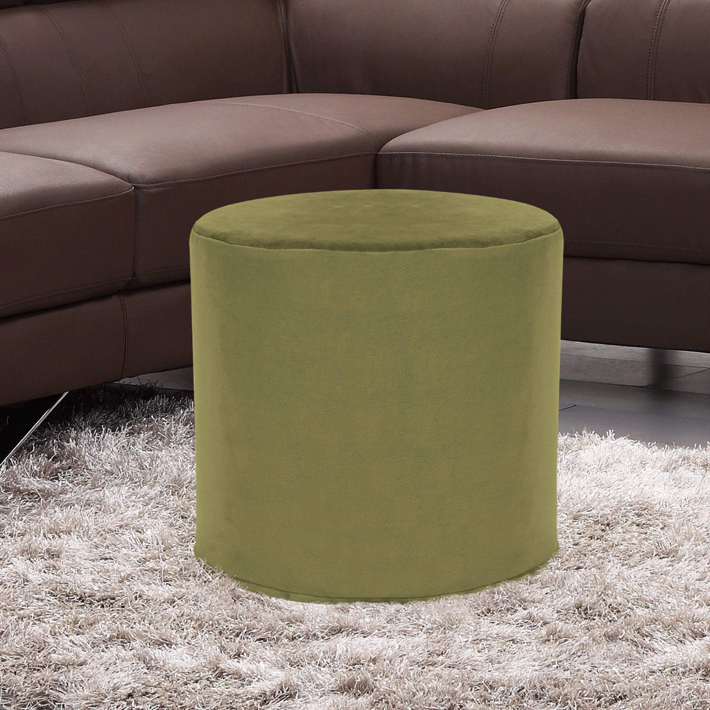 Elliott No Tip Cylinder Patio Ottoman with Cover, Leather Side Table, Footstool & Seating Circular Ottoman Footrest