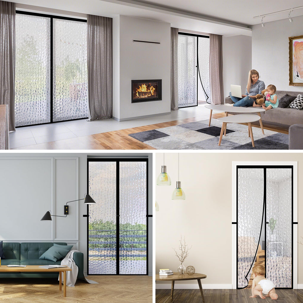 Magnetic Thermal Insulated Door Curtain, Waterproof EVA Door Cover, Fit Doors Size Up to 46"x82", Temperature Protection
