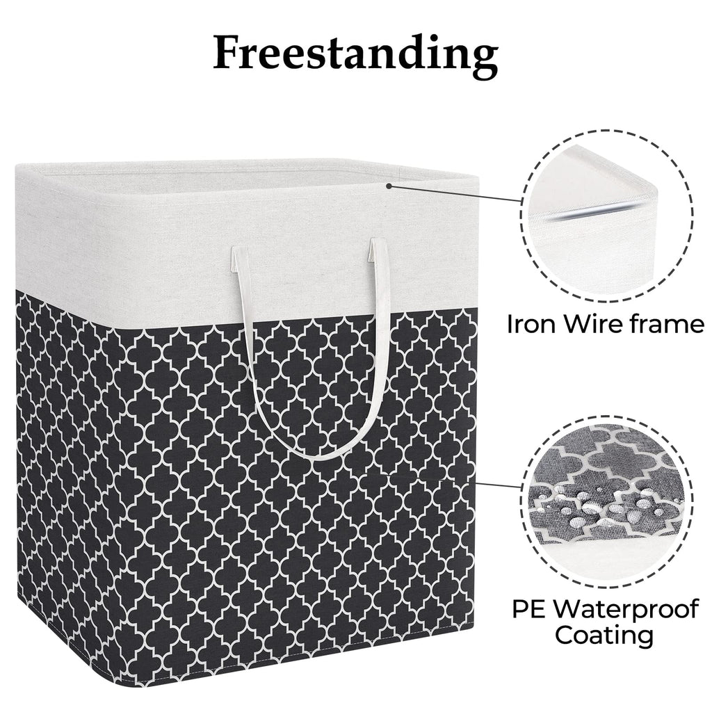 Basket Hamper, 100L Clothes Storage, Clover Black