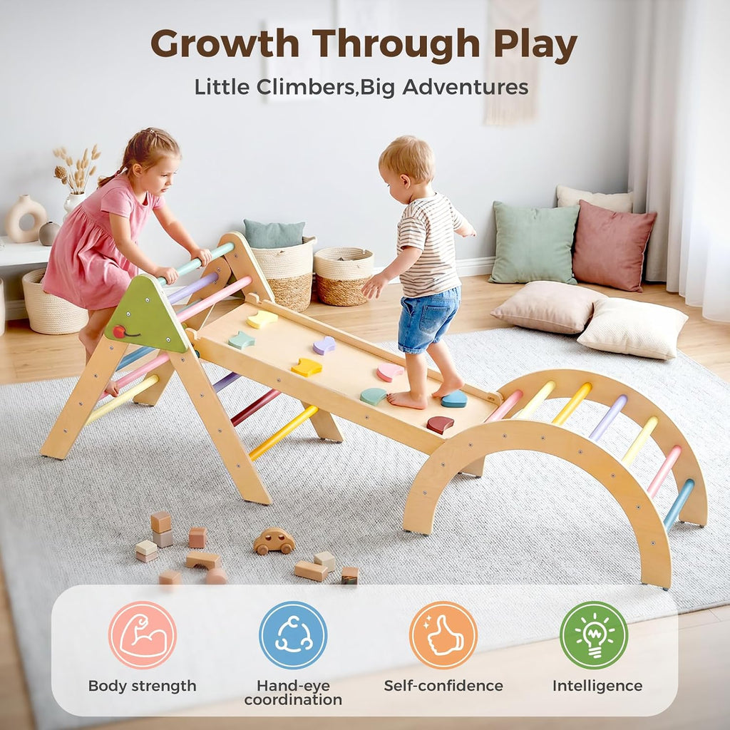 Foldable Triangle Climbing Toy with Slide for Toddlers 1-3