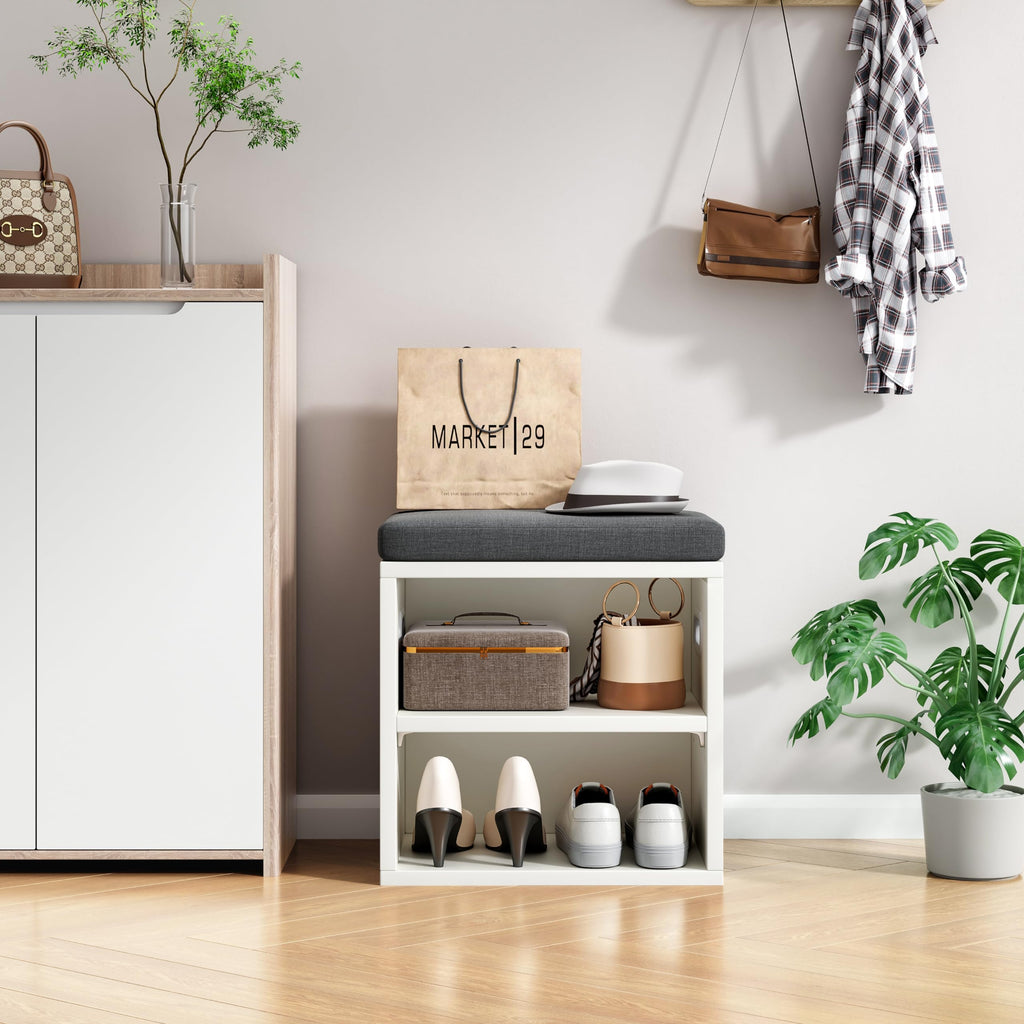 Small Shoe Bench with Cushion Shoe Bench with Storage and Seating, Seat Entryway Shoe Rack, Entryway