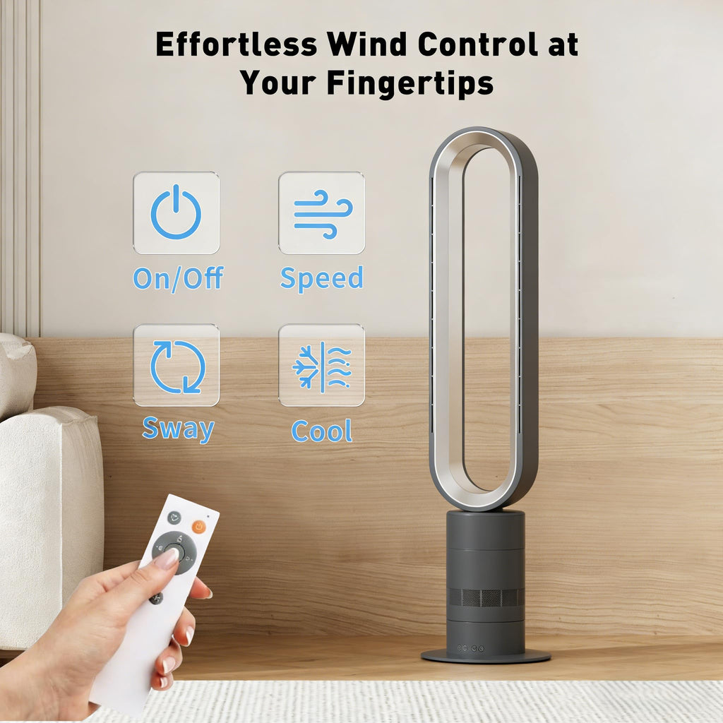 H601 Bladeless Tower Fan, Gray