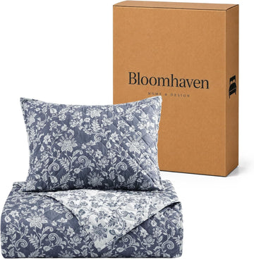 Twin/Twin XL Quilt Set-2 Pieces Soft Bedding Floral Reversible Coverlet - Set of 2