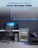 4.5 Cu.ft Beverage Refrigerator and Cooler, 145 Can Mini fridge with Glass Door 