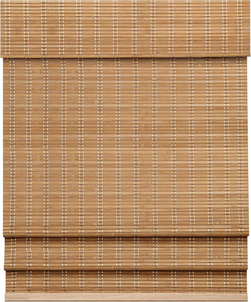 Cordless Bamboo Roman Shades for Windows, 46'' W x 60'' H | Natural Light Filtering Bamboo Window Blinds, Bamboo