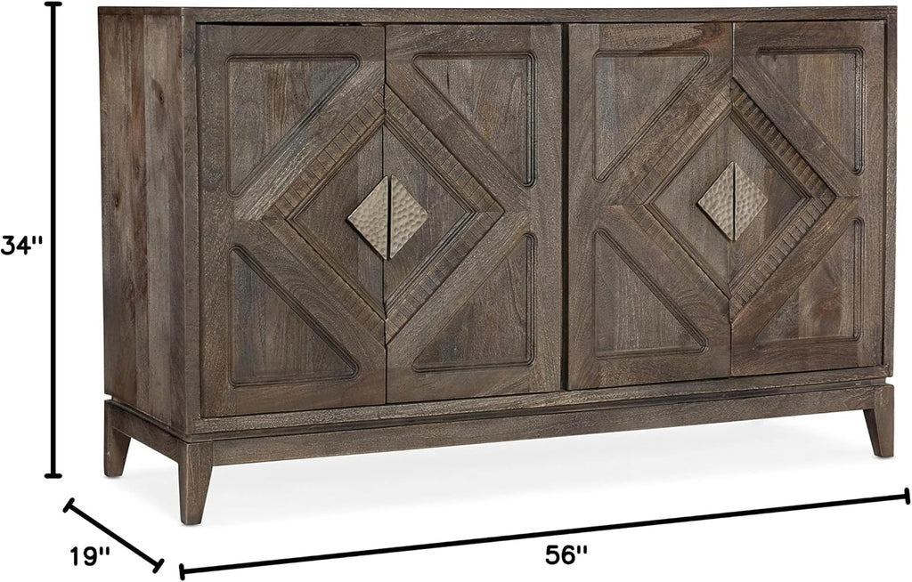 Commerce & Market Carved Accent Chest in Brown Wood