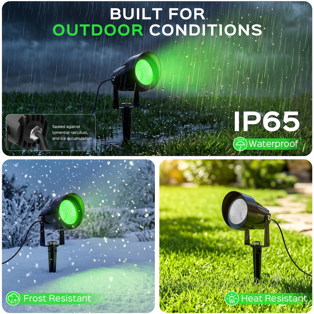 Spot Lights Outdoor, Green Landscape Spotlights for Garden 4 Pack