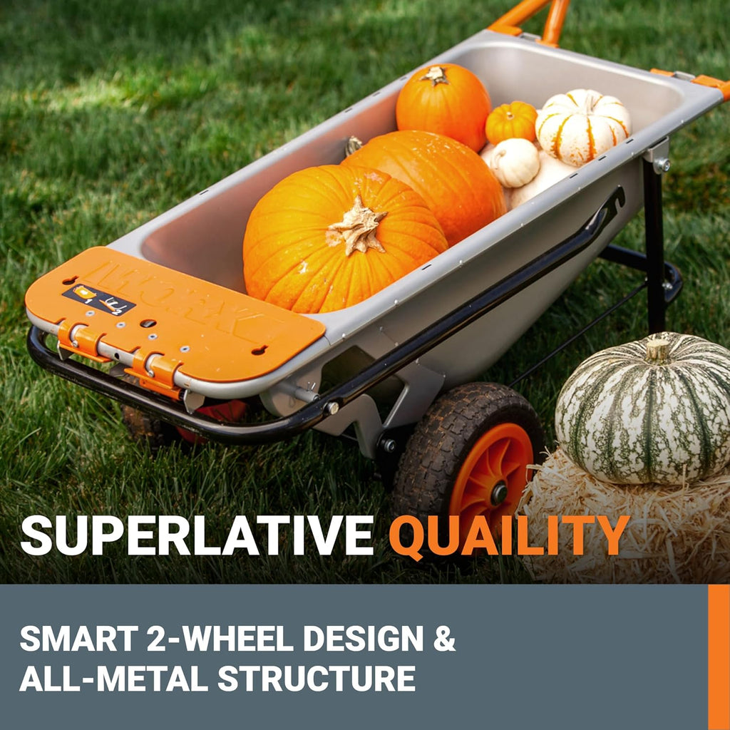 Wheelbarrow Heavy Duty Dolly, 8-in-1 Aerocart Garden Cart, WG050 | lift 200 lbs like lifting 17 lbs; 8-in-1