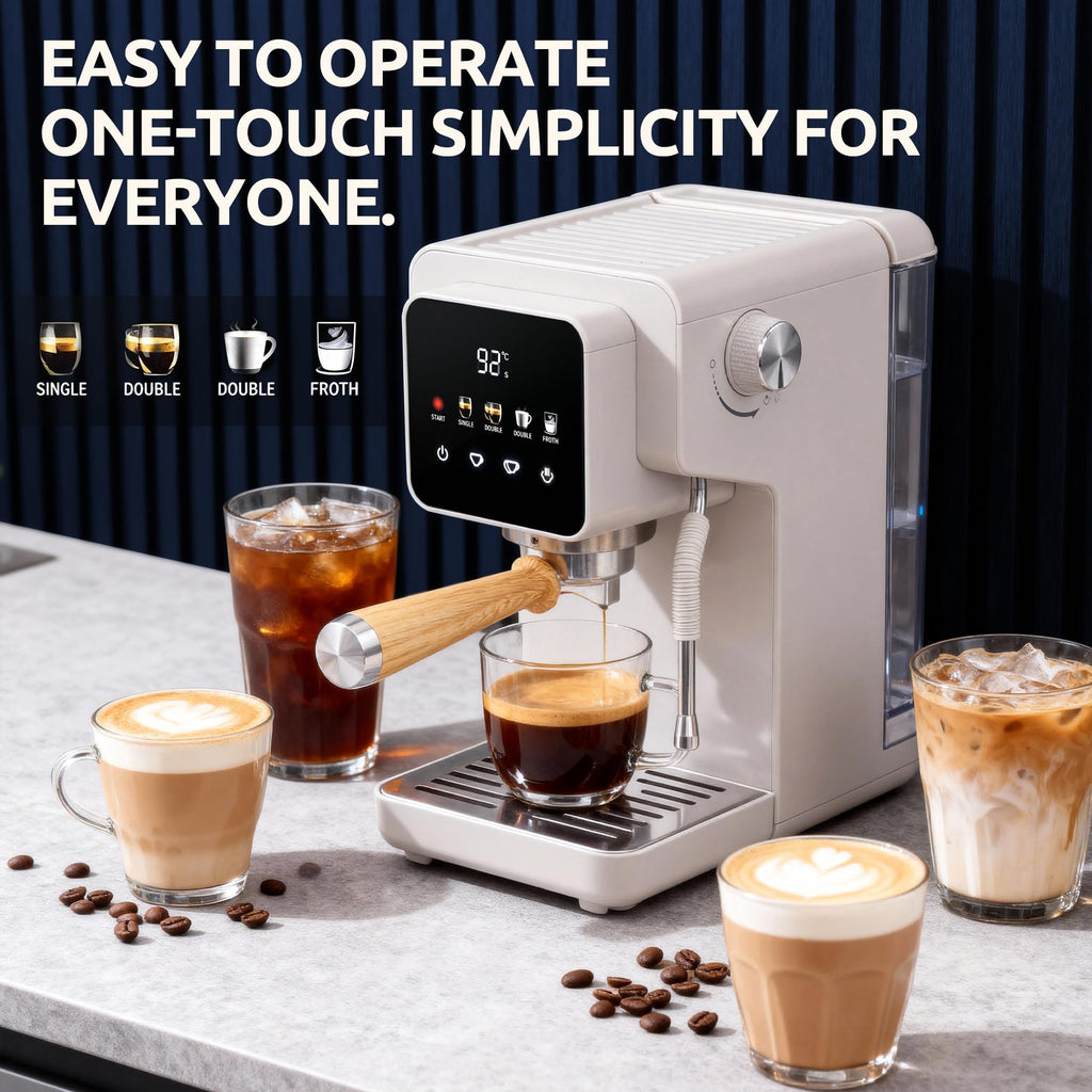 Touchscreen Espresso Machine with Steam Wand, 40.6oz Water Tank
