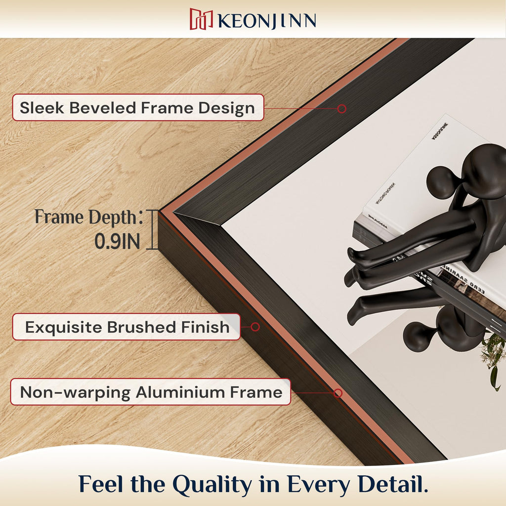 22 x 30 Inch Oil Rubbed Bronze Bathroom Mirrors for Over Sink, Rectangle Mirrors for Wall, Beveled Framed, Small