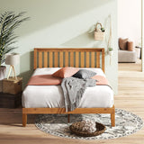 Alexia Wood Platform Bed Frame with headboard, Solid Wood Foundation with Wood Slat Support, No Box Spring Needed