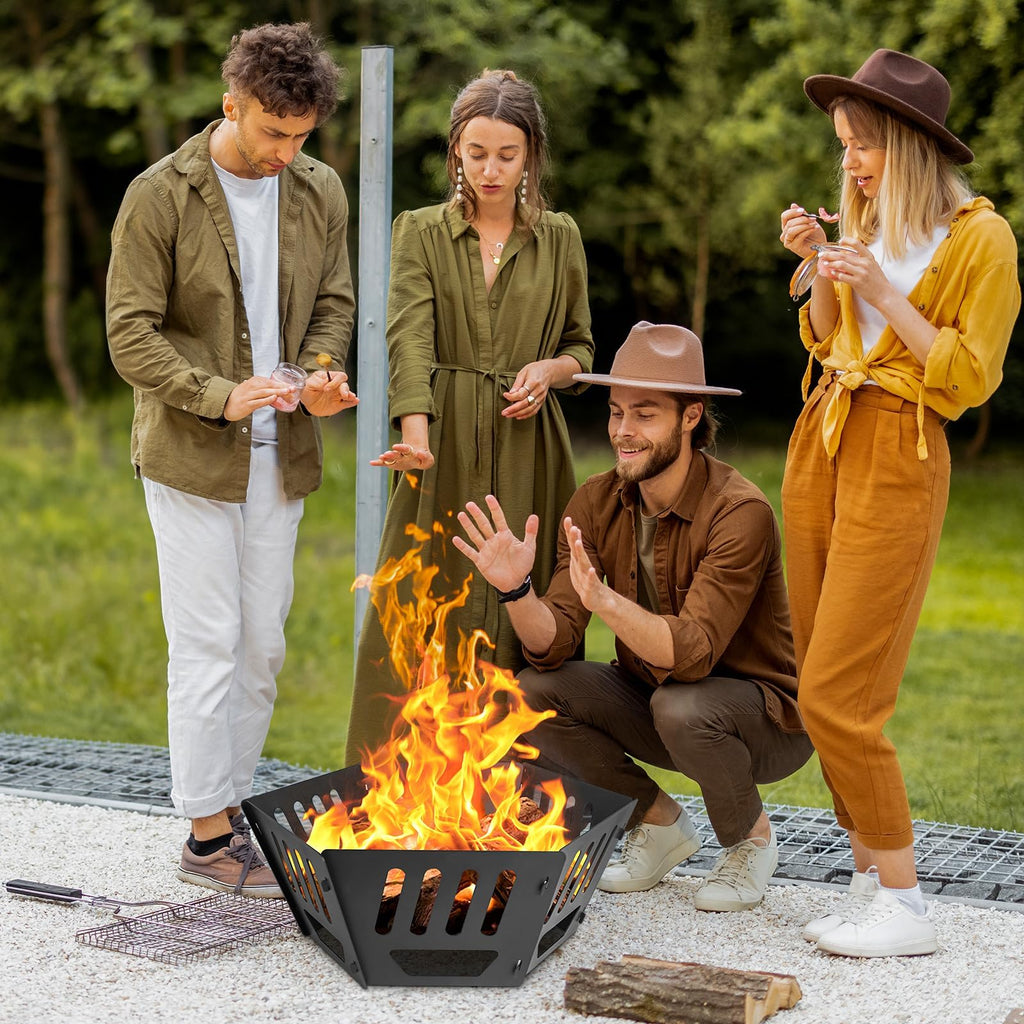 24-Inch Portable Fire Pit with Carry Bag