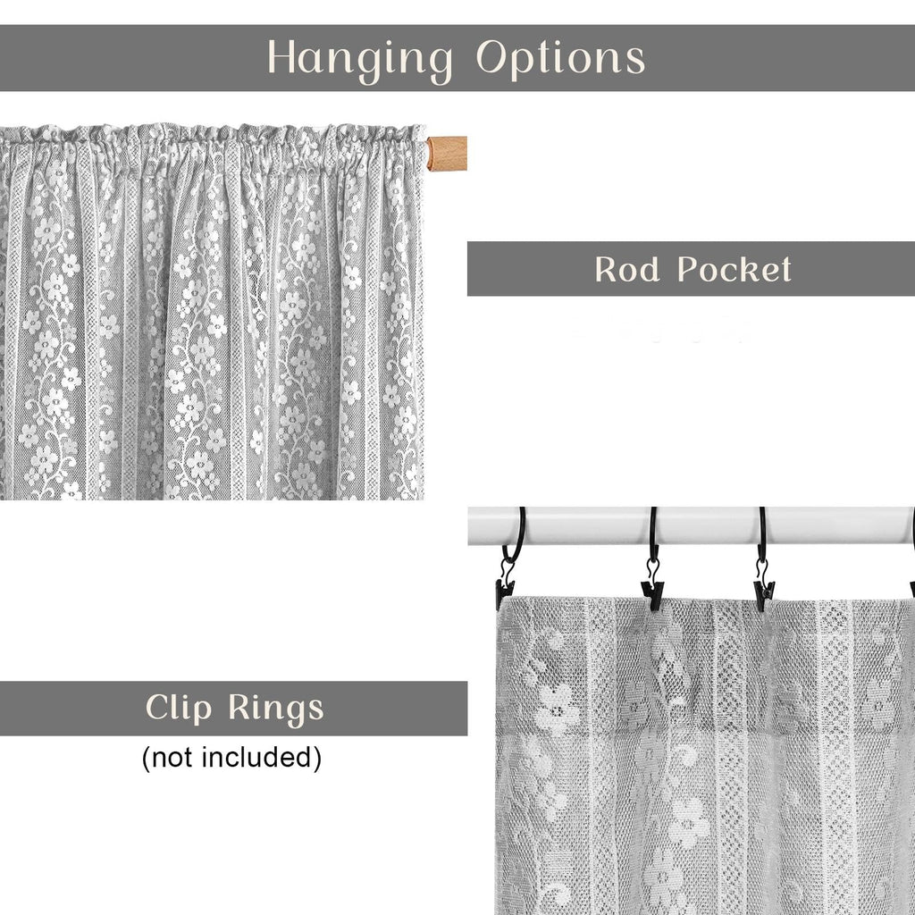 Linen Farmhouse Kitchen Curtains, Double Layered Valances for Windows with Linen and Lace, Rustic Curtains Window