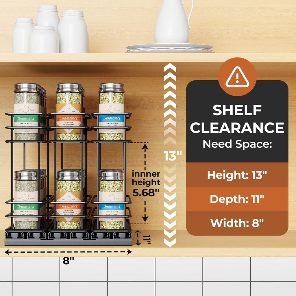 Pull Out Spice Rack Organizer for Cabinet, Slide Out Spice Racks