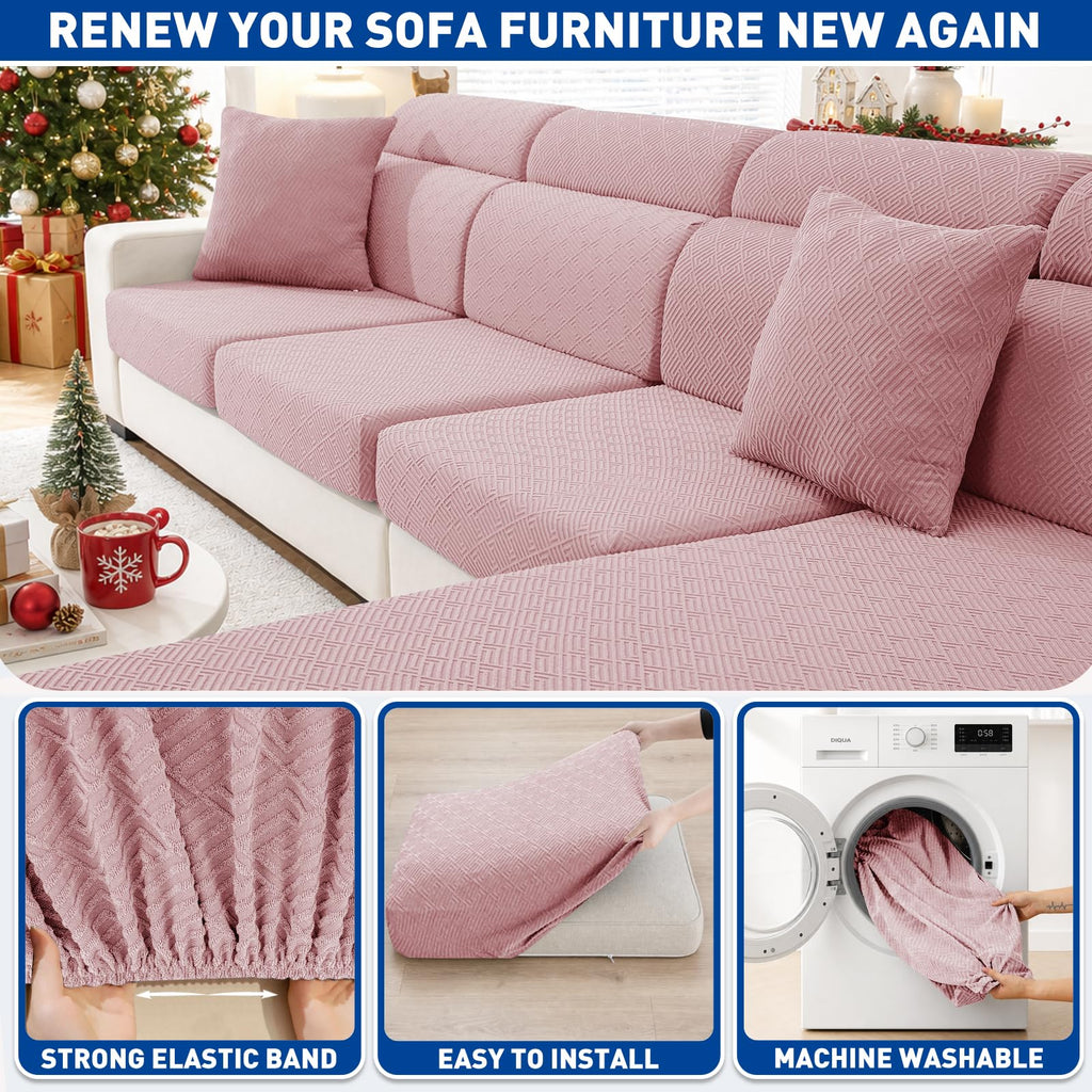 Sectional Couch Covers for L Shaped Chaise Lounge 1 Piece Separate Cushion Couch Universal Replacement Unique Pattern
