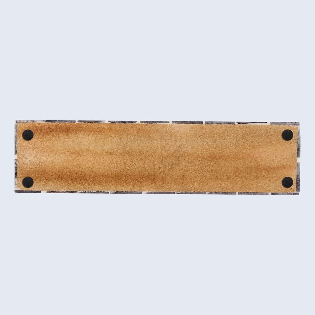 Decorative Storage Box with Lid, Moroccan Remote Control Holder Box, Slim Coffee Table Storage Organizer, Bone Inlay