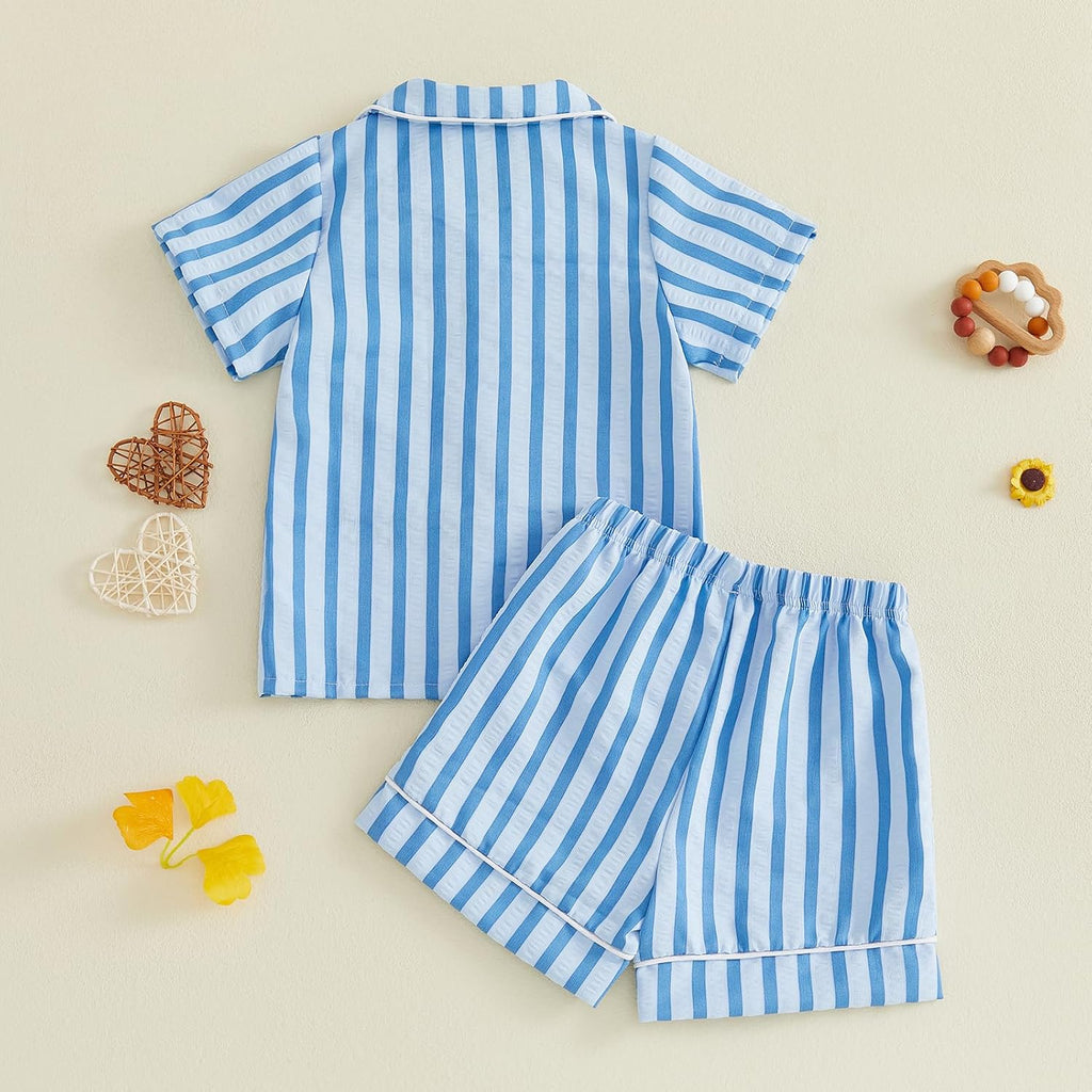 Kids Toddler Boy Pajamas Summer Shirt Top and Shorts Set