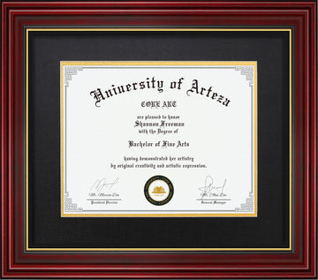15x18 Diploma Frame, Cherry Red, Black Mat for 11x14